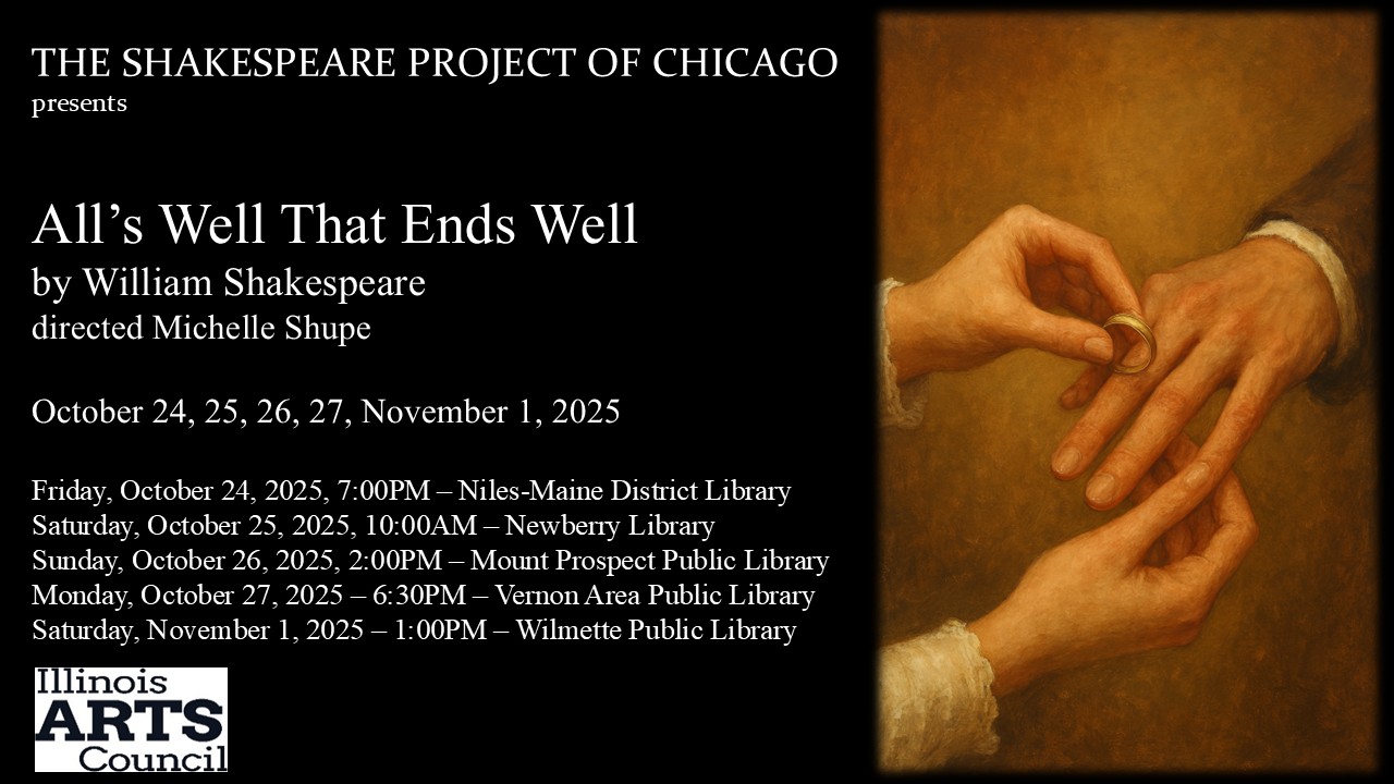All's Well That Ends Well 2024 banner for The Shakespeare Project of Chicago