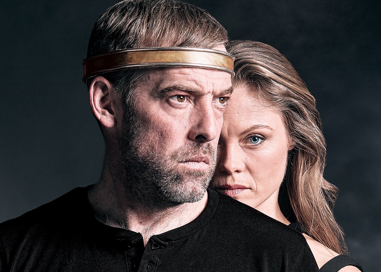 Ian Merrill Peakes and Chaon Cross in pre-production shot from Macbeth at Chicago Shakespeare Theater