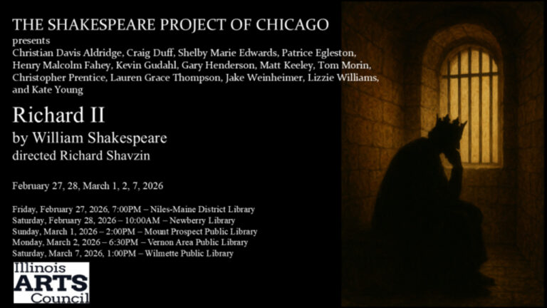 Richard II 2026 banner for The Shakespeare Project of Chicago